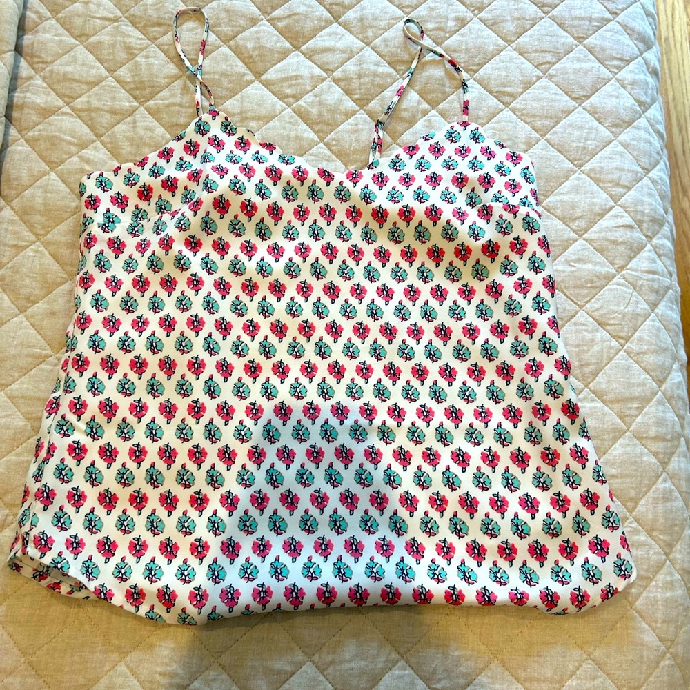 J Crew Factory Printed Scallop Camisole Sz 2